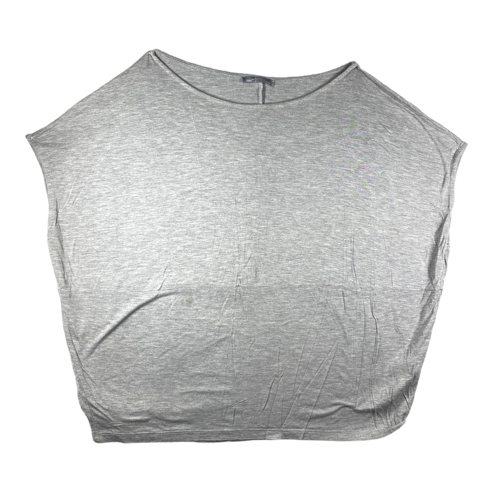 Zara Womens Grey crew neck Short Sleeve Oversized Top t shirt Size Medium
